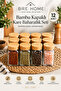 12Pcs Square Glass Spice Rack with Bamboo Lid with Sprinkle Head with Marker Funnel with Pen with Brush