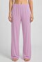 Women's Viscose Straight Cut Bottom Pajamas Dark Pink - 2