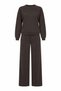 Brown Oversize Women's Tracksuit Top and Bottom Set - 3