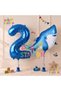 Shark Theme Balloon 2nd Birthday Balloon Set, Shark Themed Balloons and Navy Blue Number Balloons