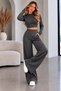 Women's Cropped Finger-Loop Knit Set - 2