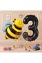 Bee Bee Concept 3 Years Old Balloon Set Bee Balloon and Black Number Balloon Birthday Balloon Set