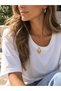 Women's Gold 316L Stainless Steel White Enamel Detailed Antique Design Necklace "Aegis Necklace" - 4