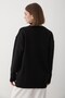 Women's Black Crew Neck Oversize Knitwear Sweater - 7