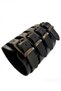 Leather Bracelet,Handcrafted,Black Men's Bracelet with Four Straps - 2