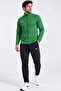 Men's Green-Black Dri-Fit Casual-Training Tracksuit Set - Slim Fit - 4