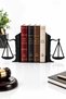 Black Scales of Justice Figured Decorative Metal Book Holder Book Support Home and Office Accessory Justice Lawyer Gift Decorative Book Support Desktop Bookshelf Organizer Shelf Book Rest Office - 3