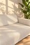170X210 cm Cotton Sofa Sofa Bed Cover with Front Fringe Non-Slip Multi-Purpose Cover - Beige - 3