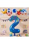 Navy Blue Color Number Balloon Space Concept 2 Year Old Birthday Balloon Set Galaxy Astronaut Space Party