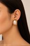 Gold Old Money Steel Women's Earrings with Big Pearl Detail - 4