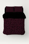 Dark Leopard - Leopard Patterned Double Hybrid Duvet Cover Set - with Sheets