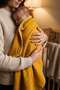Mustard Color 4 Layer Muslin Ruffle Baby Blanket (100X100)