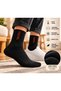 Unisex Thermal Towel Socks 5 Pairs Black Thick Winter Socks - 4