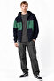 Unisex Color Blocked Hooded Zipper Sweatshirt 100% Cotton Kangaroo Pocket Design Sweatshirt - 2
