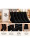 Unisex Thermal Towel Socks 5 Pairs Black Thick Winter Socks - 5