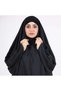 عباية راس سادة قماش حرير اسود النسيج - مقاس 160 - 3