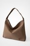 Suede Cream Casual Look Shopper Bag - Mink - 7