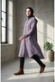 Hooded Buttoned Cashmere Cap 0201-07 Lilac - 2