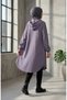 Hooded Buttoned Cashmere Cap 0201-07 Lilac - 5