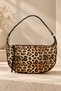 Original Women's Suede Luxury Soft Leather Vintage Half Moon Shape Trendy Model Zippered Large Main Compartment Internal Pocket Modern City Style Daily Stylish Hand and Shoulder Bag |   22X38X8 cm - Leopard Pattern - 4