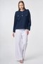 Hooded Rayon Sweatshirt Dark Navy Blue - 2