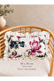 Roza Floral Patterned Ecru Plum Ruffled Throw Pillow Cover 1 Pc - 4