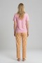 Women's Pink Daisy Patterned Cotton Short Sleeve Pajama Set - 3