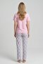Women's Pink Heart Plaid Cotton Short Sleeve Pajamas Set - 3