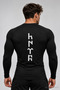 Göktürkçe Turkish Written Back Printed Long Sleeve Compression Sports Tshirt Body-Hugging Body Underwear Comp