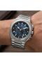 Nvm151-A3 Men's Wristwatch Navy Blue Dial Silver Steel Band Active Chronograph - 2