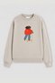 Women's Premium Fabric 3 Thread Raised Dog Print Sweatshirt - 2