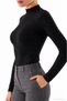 Women's Viscose Turtleneck Zibini Bodysuit-Black - 9