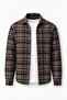 Fergus Relaxed Fit Cotton Block Check Lumberjack Men's Shirt - Brown