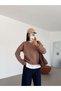 Hopeful Embroidery Sweatshirt - Brown - 4