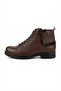 Men's Brown Genuine Leather Lace-Up and Zippered Casual Boots with Fur Inside 575 - 2