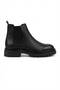 Men's Black Elastic Chelsea Boots Genuine Leather Thick Serrated Sole Elastic Casual Boots 748 - 2