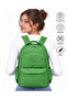 Daily School Backpack Waterproof Fabric Unisex School Bag 2200 Green