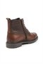 Men's Brown Genuine Leather Boots with Fur Inside, Zippered, Laced, Daily Classic Boots 630 - 4