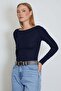 Basic Boat Neck Slim Fit Blouse - 5
