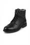 Men's Black Genuine Leather Boots with Fur Inside, Water, Snow, Cold Resistant, Non-Slip, Thermo Rubber Sole 424