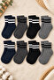8 Pairs of Toeless Striped Winter Thick Terry Children's Socks