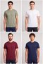 Men White Burgundy Navy Blue Earth Khaki 100% Cotton 5-Pack T-shirt Package Regular Fit - 3