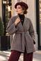 Checkered Houndstooth Pattern Belted Kimono Jacket / Winter Product
