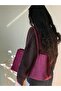 Women's Burgundy Eda Model Suede Large Bag - 7