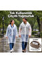 Disposable Raincoat 2 Pieces – Transparent, with Hood, Snap Fasteners, Compact Package