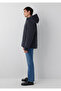 Hooded Navy Blue Puffer Coat Loose Fit / Relaxed Fit 0110833-91564 - 6