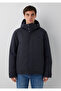 Hooded Navy Blue Puffer Coat Loose Fit / Relaxed Fit 0110833-91564 - 5