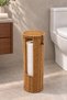 Terra Toilet Paper Stand with Wicker Cover Rattan Bathroom Organizer