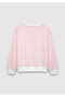 M7S10201 Kuromi Printed Striped Girls' Sweatshirt Pudra - 3