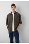 Tencel ™ ) Lyocell Blended Brown Shirt Loose Fit / Relaxed Fit 0212121-70220
